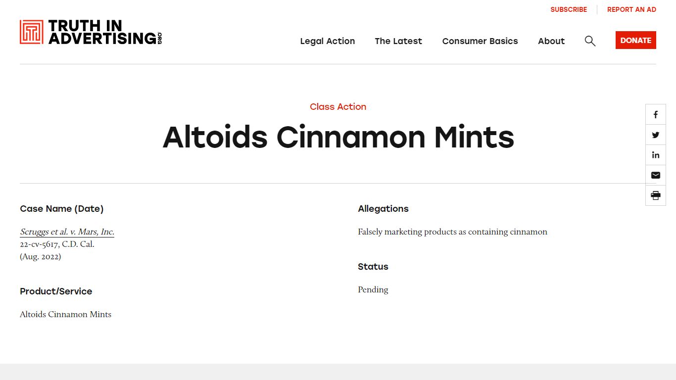 Altoids Cinnamon Mints - Truth in Advertising